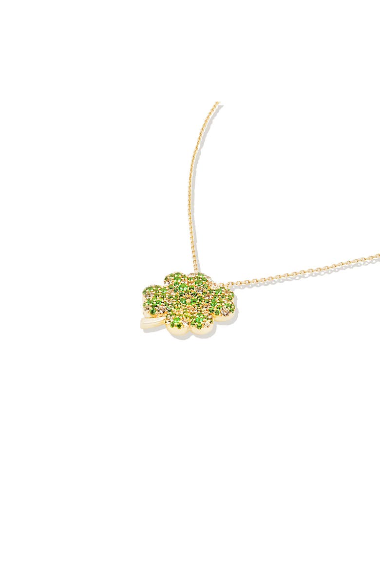 Campbell + Charlotte Juju Four Leaf Clover Charm Necklace, Alternate, color, Gold