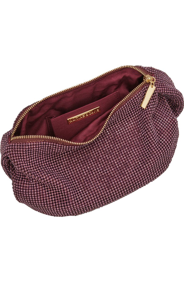 Whiting & Davis Farrah Crystal Hobo, Alternate, color, Wine