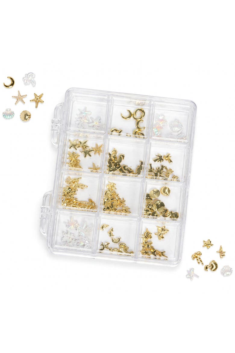 Ocean Starlight - 120+ Assorted Nail Charms, Main, color, Gold/White