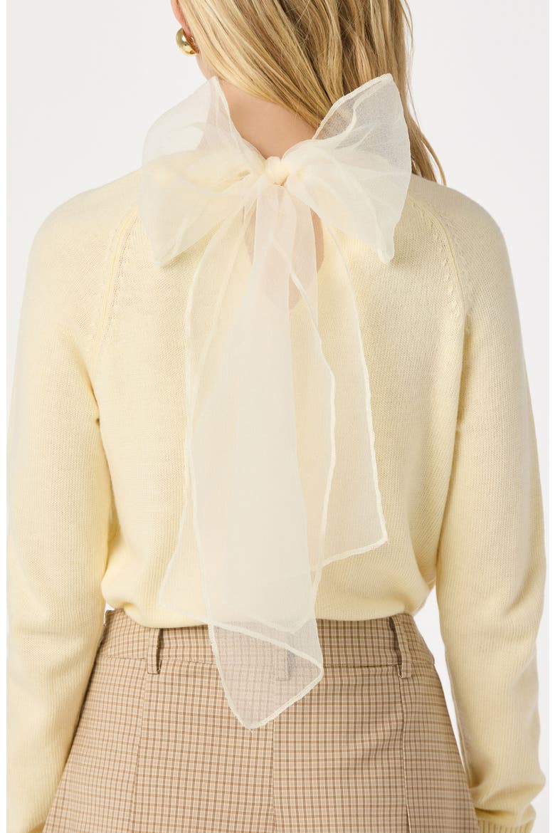 Organza Bow Sweater, Alternate, color, CREAM
