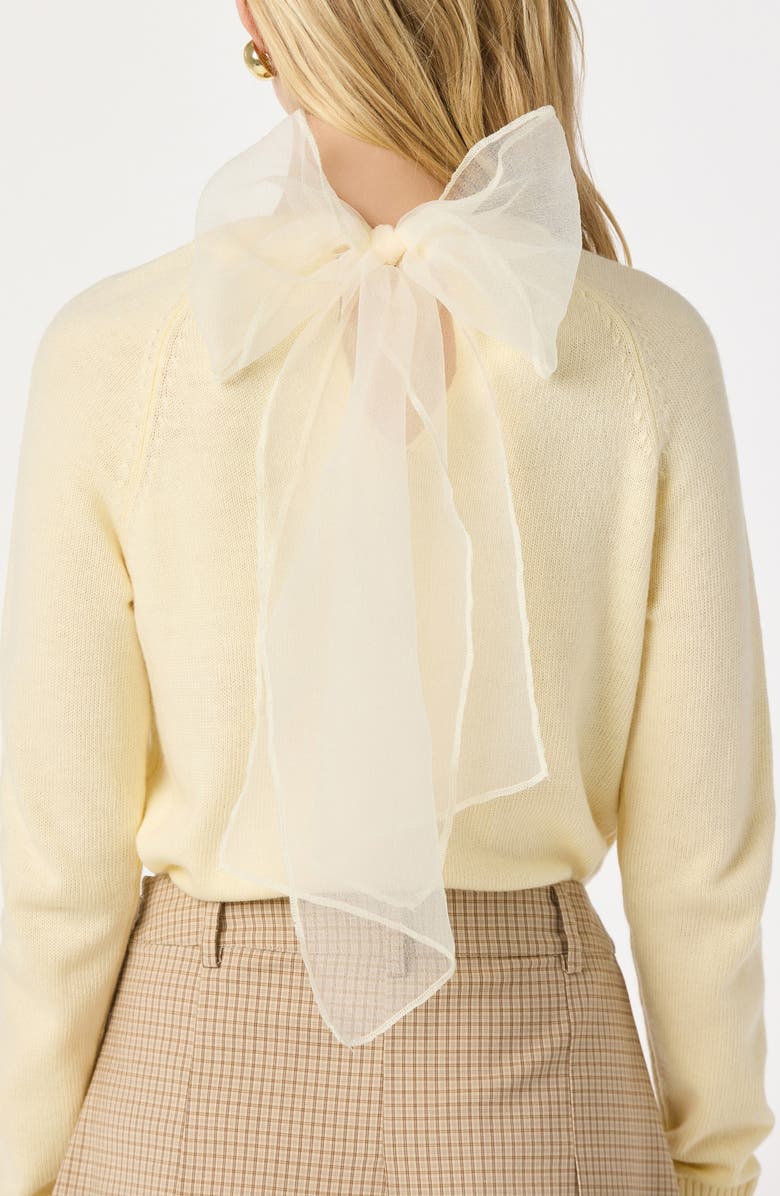 ASTR the Label Organza Bow Sweater, Alternate, color, Cream