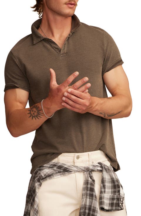 Jacquard Slub Jersey Polo