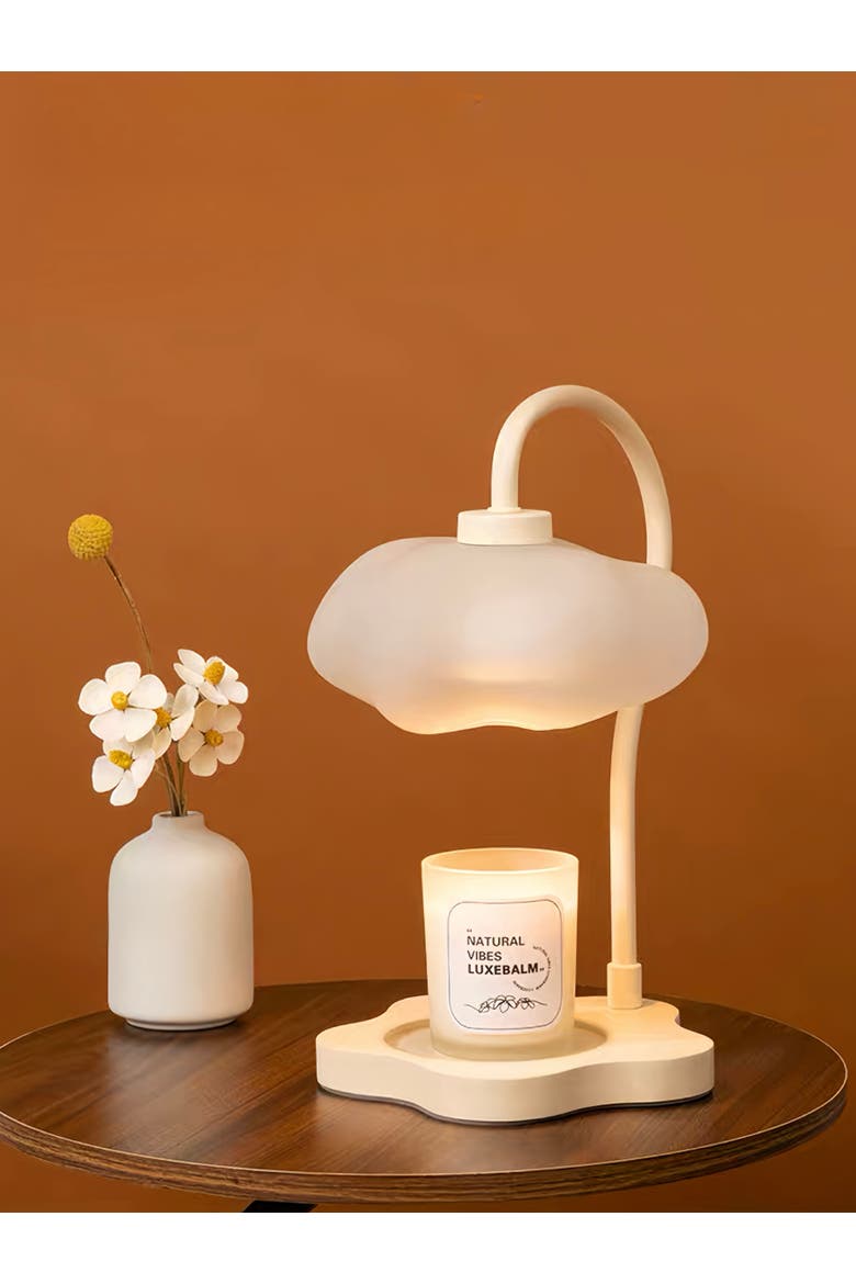 Cute Unique Cloud Candle Warmer Lamp With Timer For Large Candles, Alternate, color, White