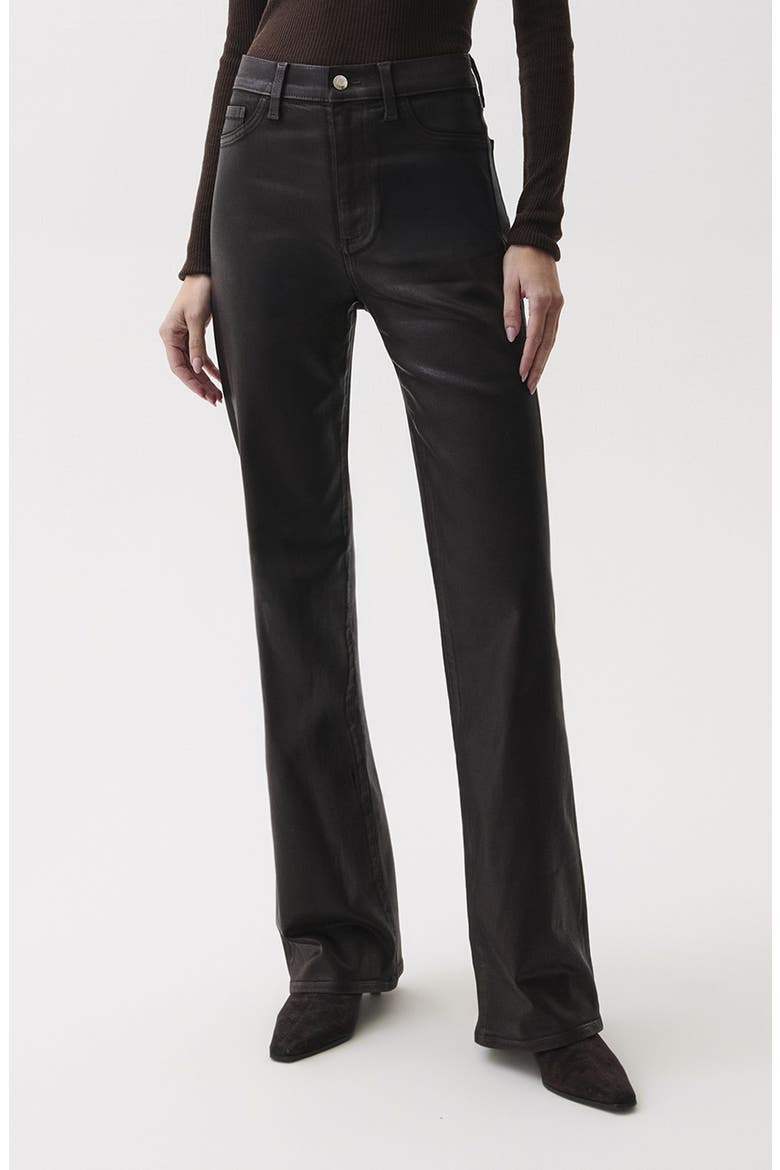 Evie High Waist Flare Leg Jeans, Main, color, COATED MOCHA