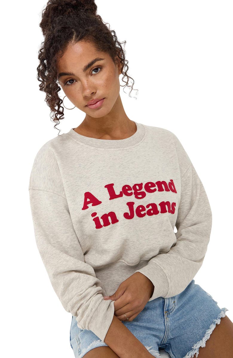 Wrangler Relaxed Appliqué Crop Sweatshirt, Alternate, color, 