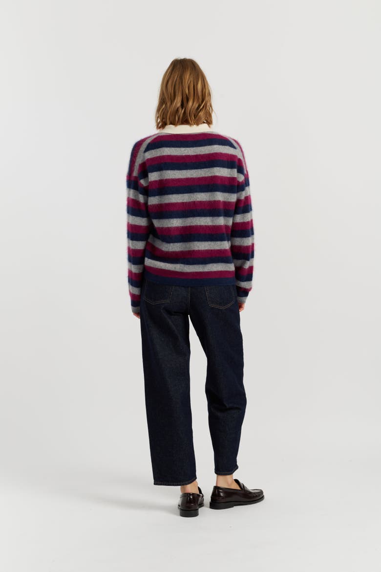Merino Stripe Polo Top, Alternate, color, Multi