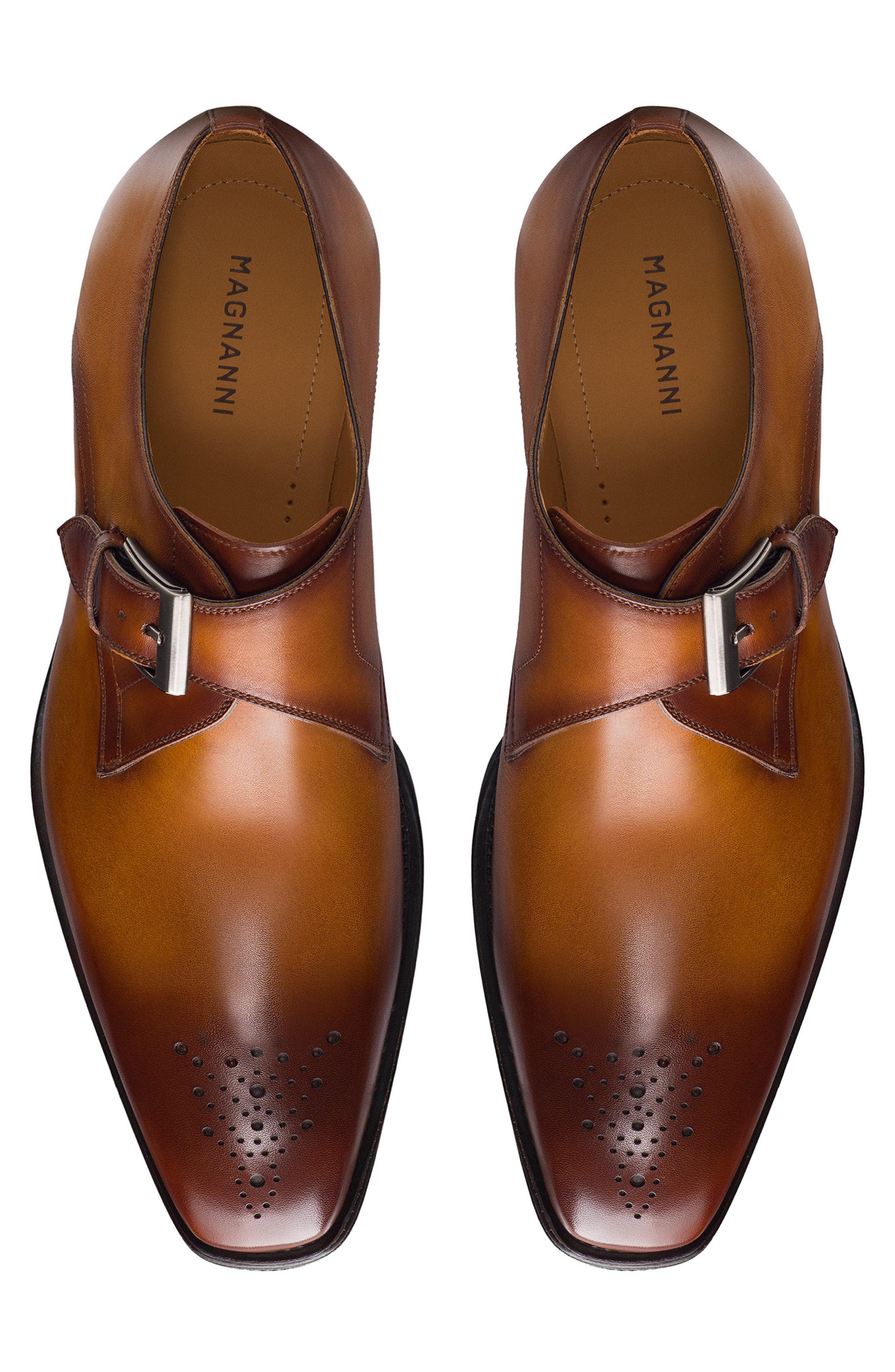 Magnanni Marco II Perf Water Resistant Monk Strap Shoe, Alternate, color, 