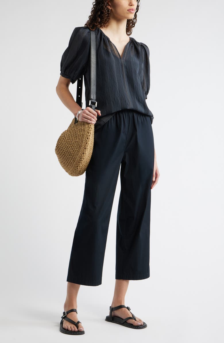 Nordstrom Puff Sleeve Top, Alternate, color, Black Delray Stripe