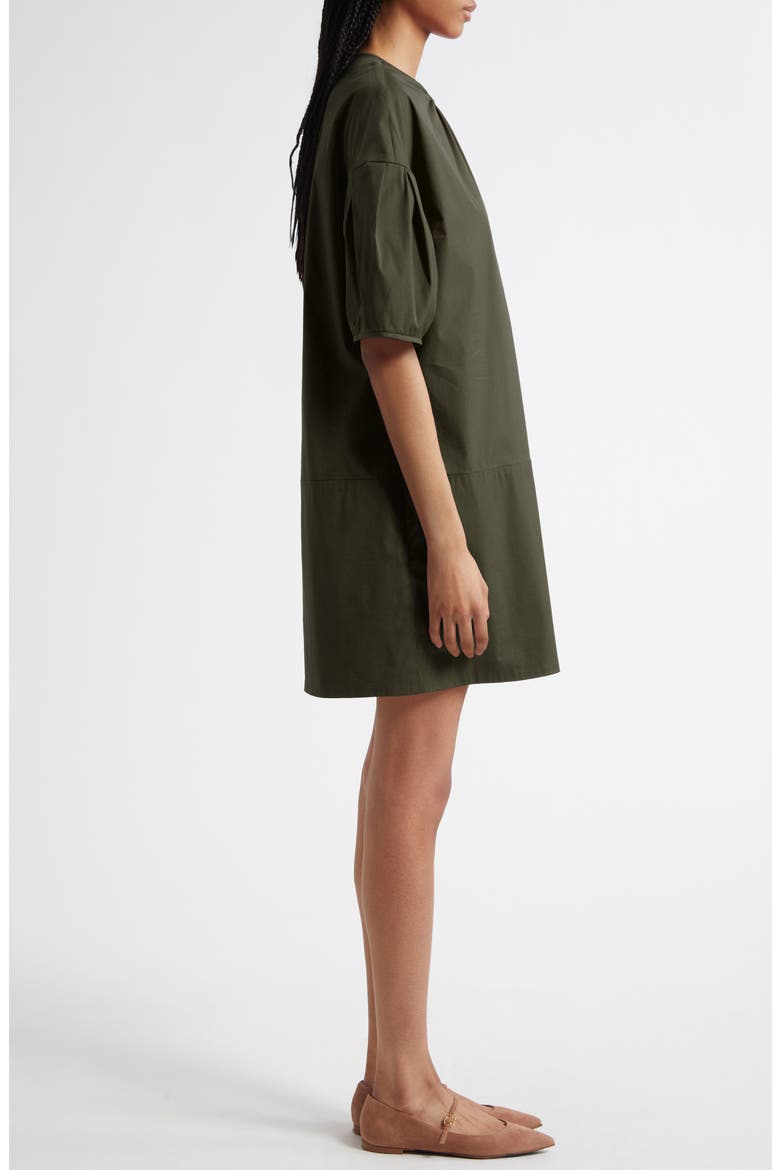 Isotta Shirred Poplin Shift Dress, Alternate, color, KAKI