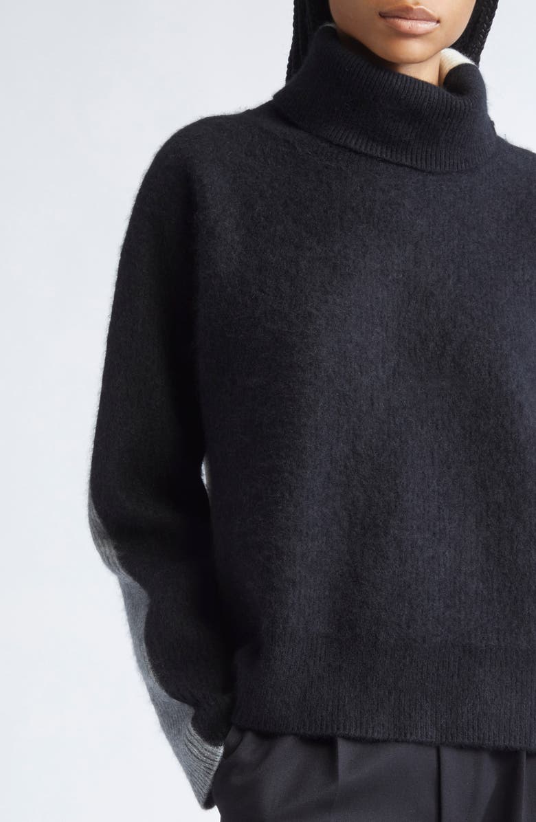 ZANKOV Junko Colorblock Merino Wool & Cashmere Sweater, Alternate, color, Black