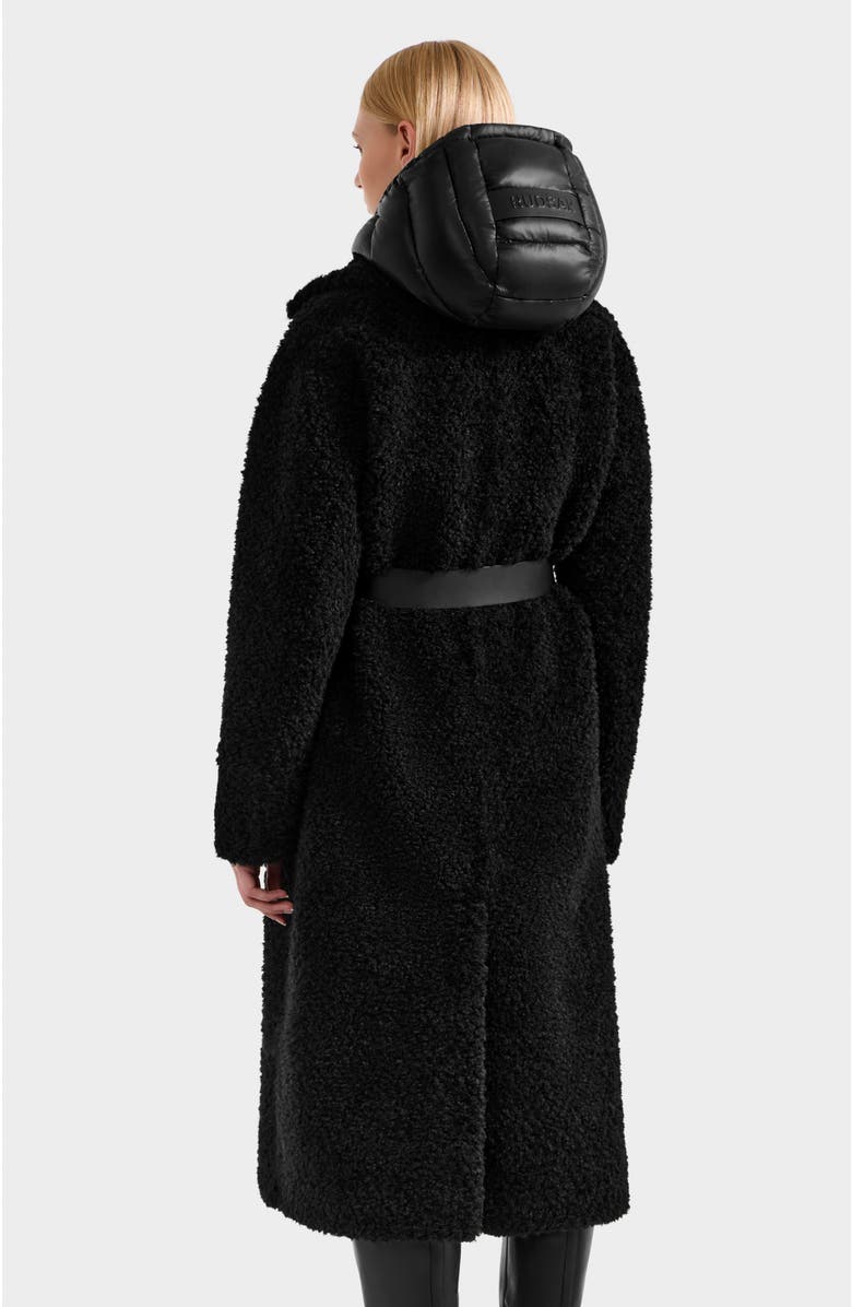 Rudsak Tina Belted Teddy Jacket with Removable Puffer Hood, Alternate, color, Black
