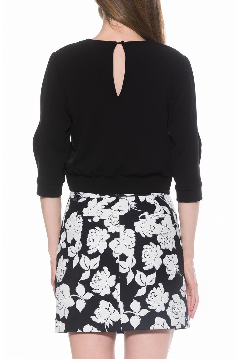 Bebe Three-Quarter Sleeve Sweatshirt, Alternate, color, BLACK