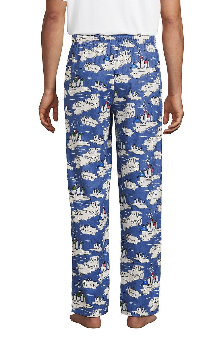 Flannel Pajama Pants, Alternate, color, Cobalt Blue Holiday Penguins