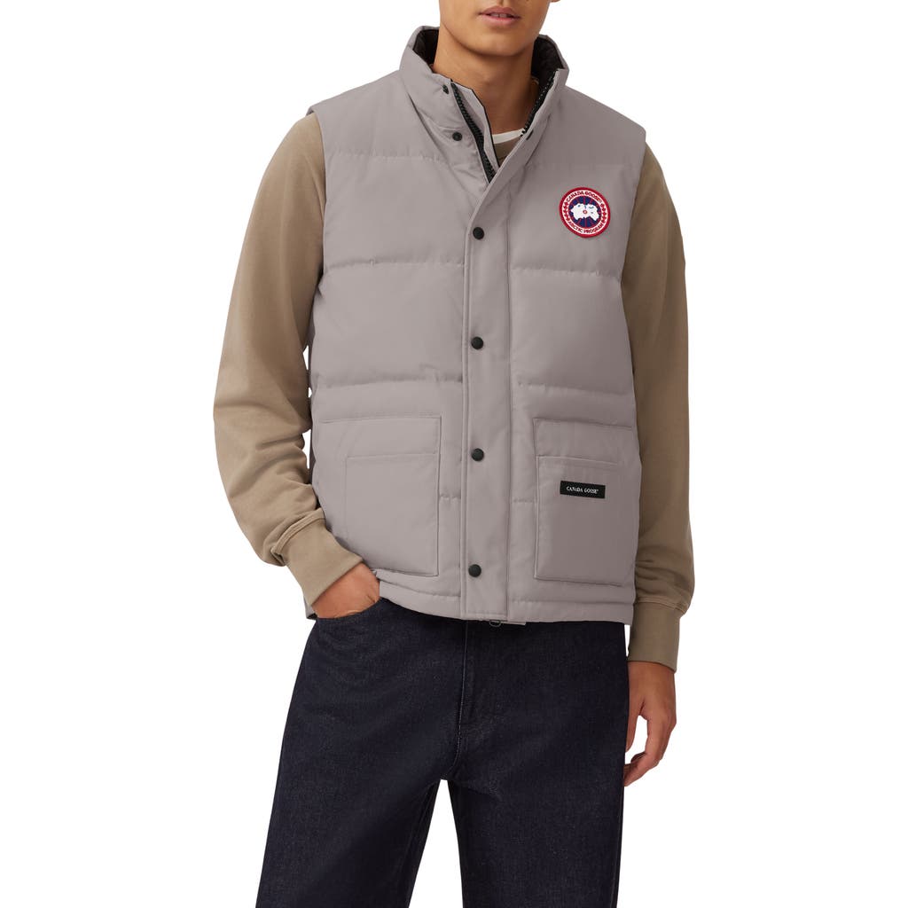 Canada Goose Mens Freestyle Padded Slim-fit Shell-down Gilet Limestone In Gray