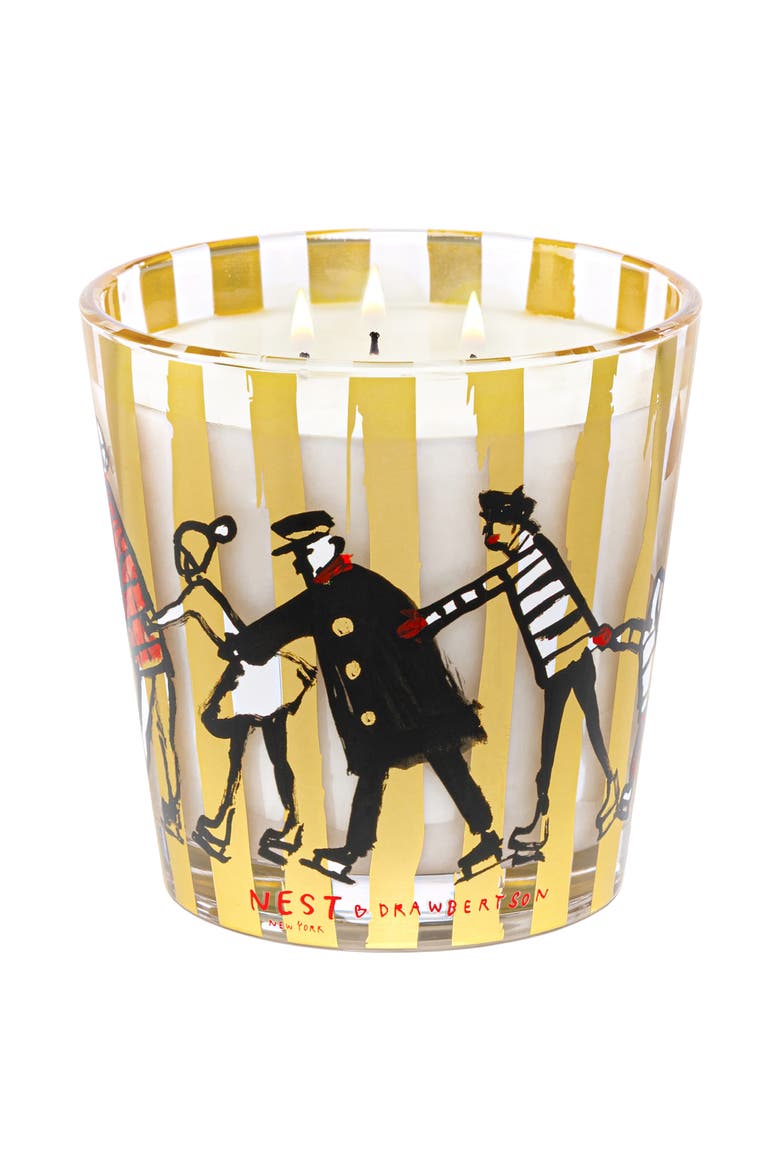 Holiday Decorative 3-Wick Drawbertson Candle, Alternate, color, NO COLOR