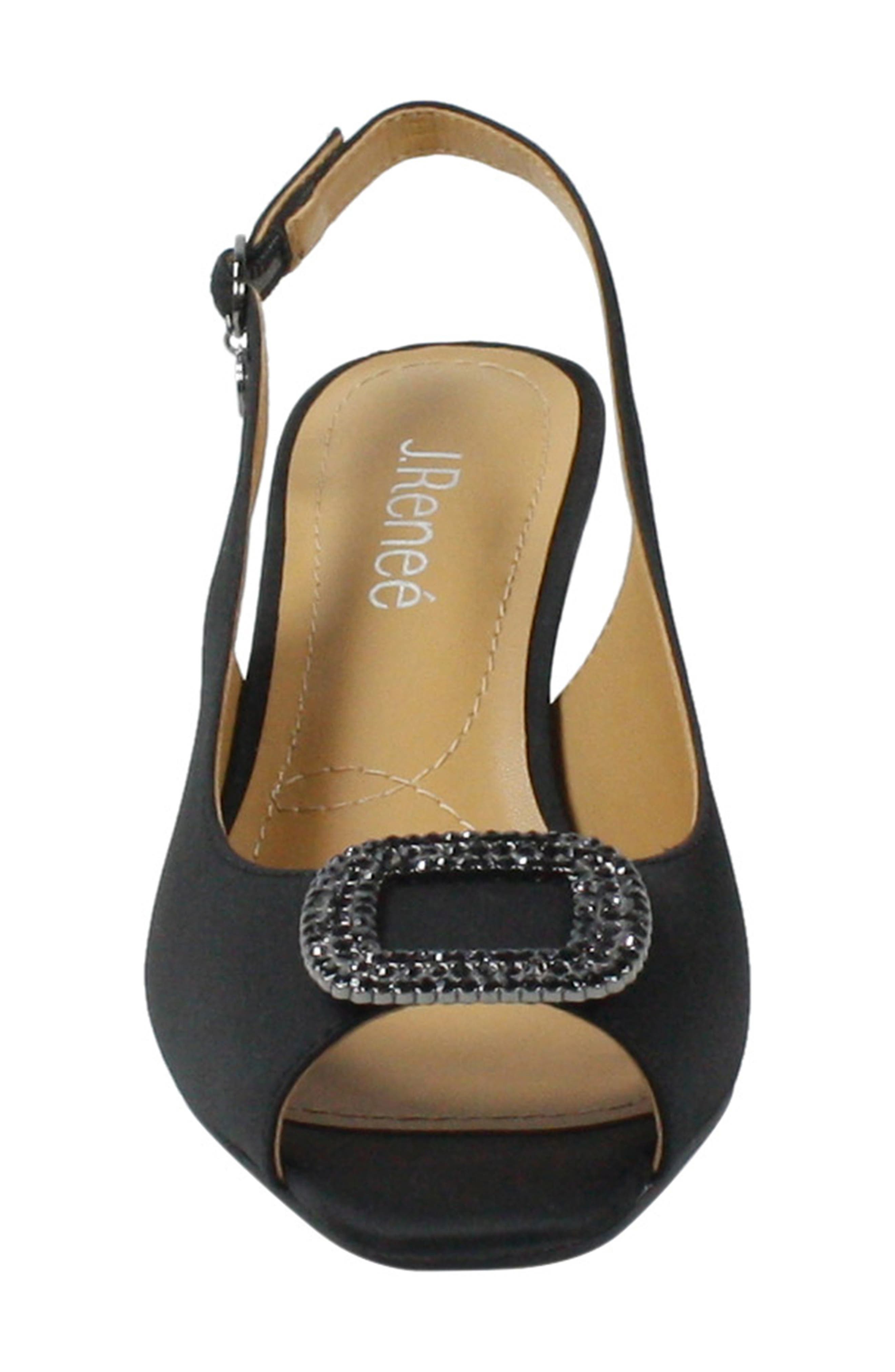 J. Reneé J.Renée Madeleina Slingback Sandal, Alternate, color, Black Satin