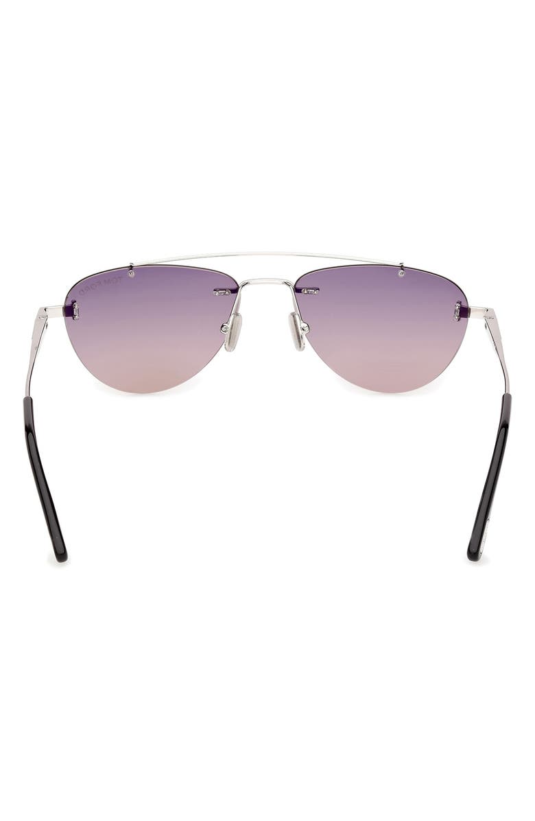 TOM FORD Astor 55mm Gradient Pilot Sunglasses, Alternate, color, Palladium / Smoke To Sand Lens