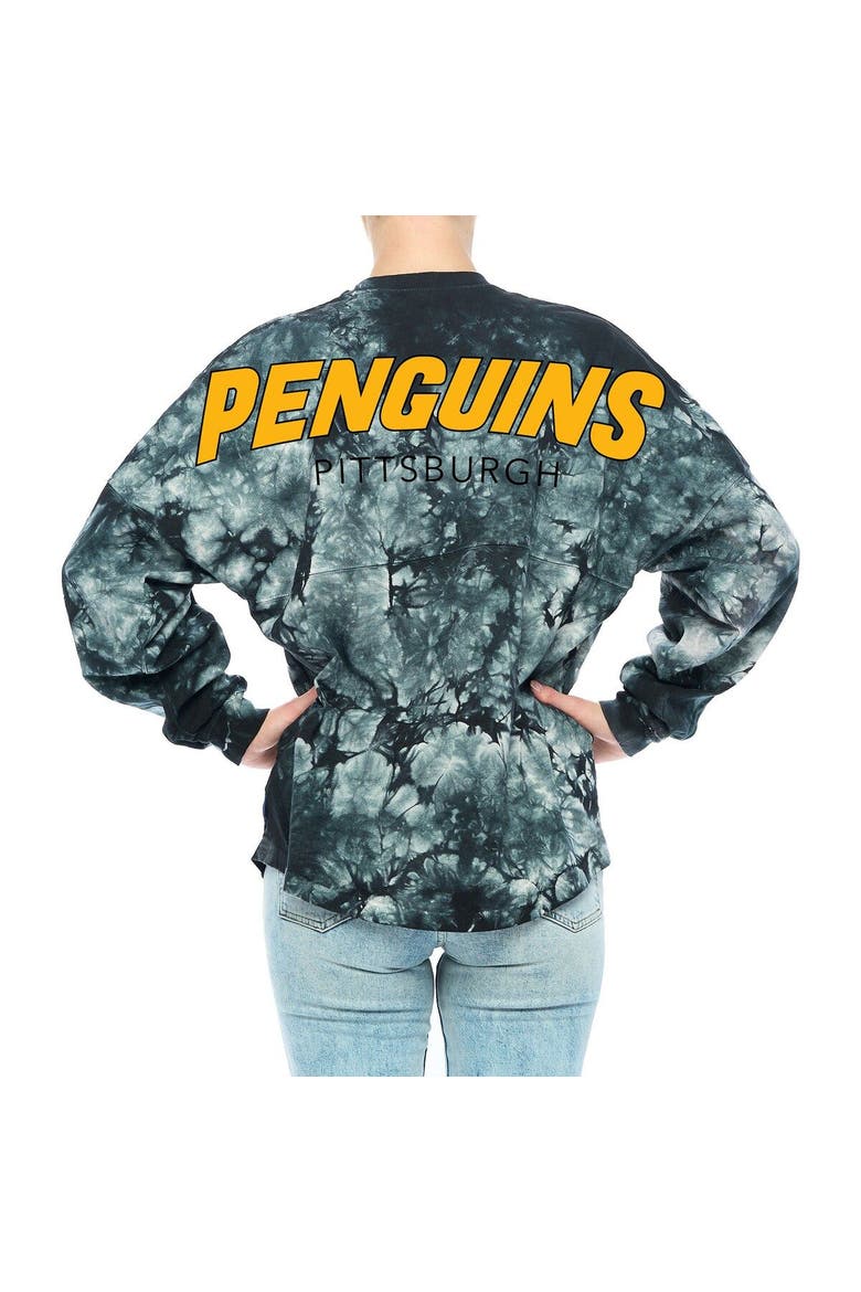 Women's Fanatics Branded Black Pittsburgh Penguins Crystal-Dye Long Sleeve T-Shirt, Alternate, color, Black