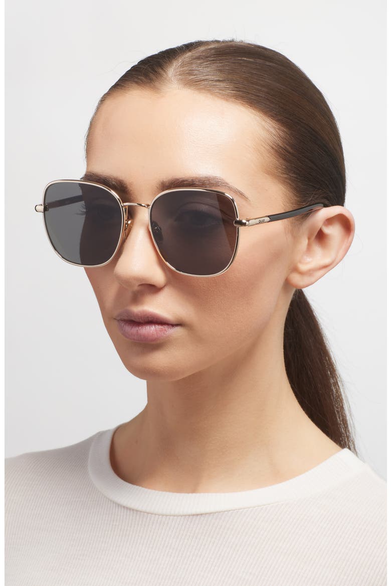 Uptown 58mm Polarized Round Sunglasses, Alternate, color, GOLD/ SMOKE POLARIZED