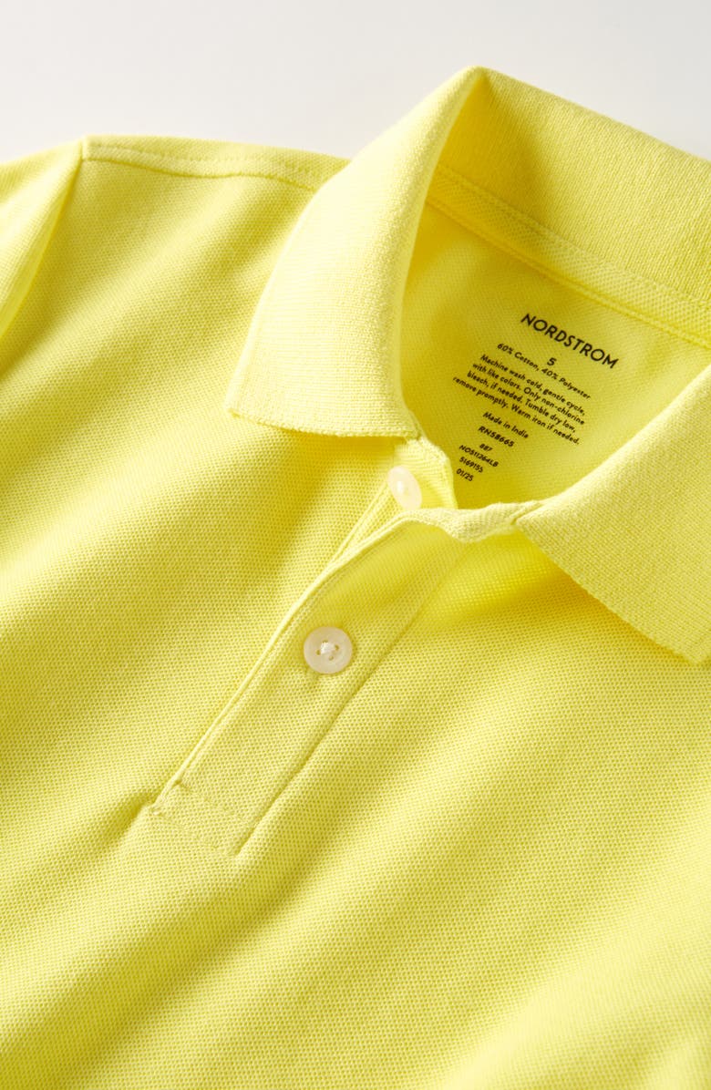 Nordstrom Kids' Piqué Polo, Alternate, color, Yellow Light