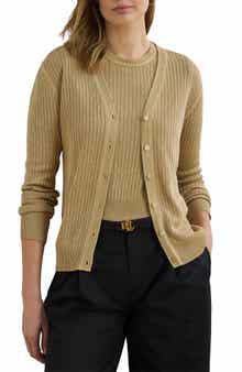 Lauren Ralph Lauren Linen Blend Rib Cardigan