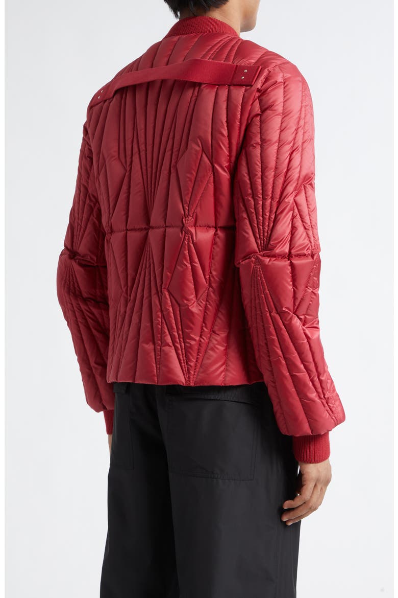 x Rick Owens Geocamo Flight Down Bomber Jacket, Alternate, color, RED
