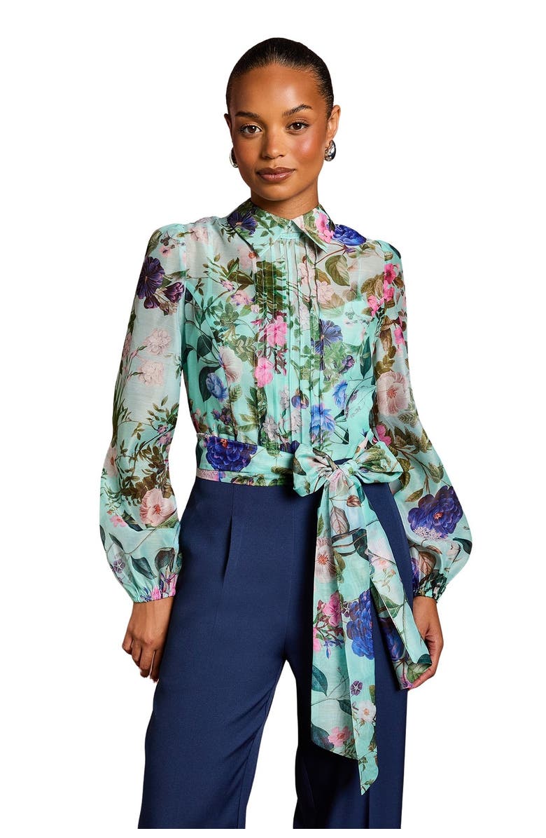 Coast Petite Pintuck Detail Wide Leg Jumpsuit, Alternate, color, Sage