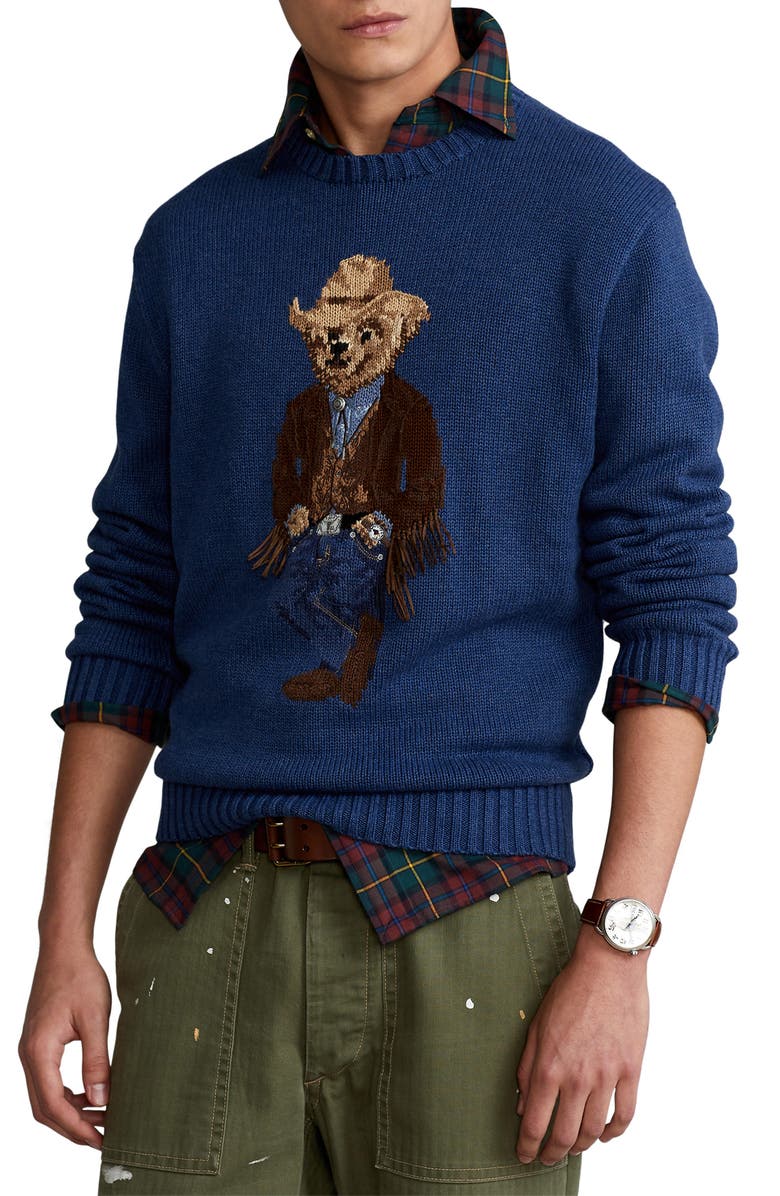 Polo Ralph Lauren Men's Bear Cotton Sweater, Main, color, 