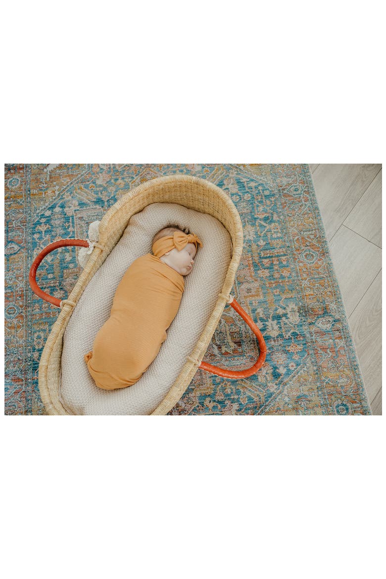 Dolce Rib Swaddle Blanket, Alternate, color, ORANGE