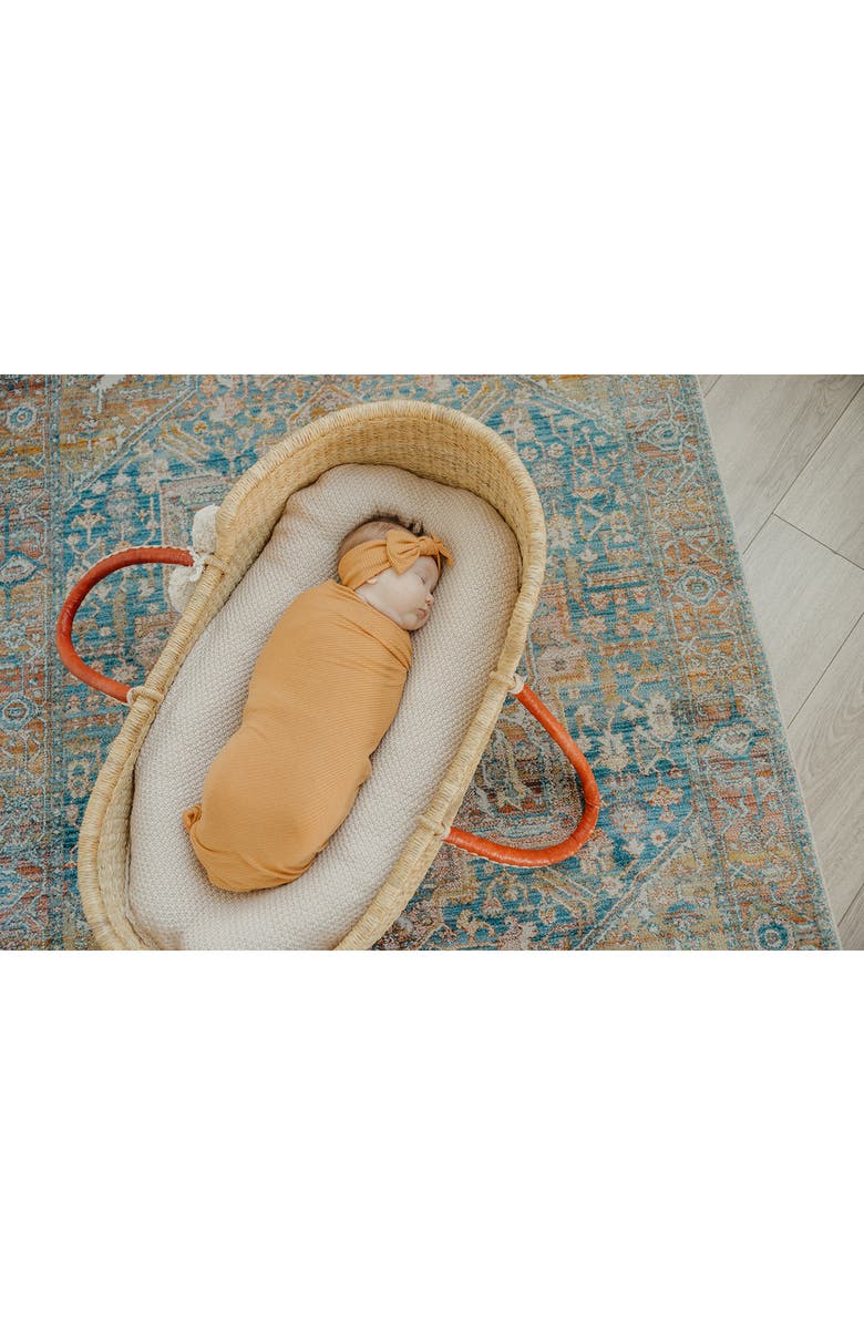 Copper Pearl Dolce Rib Swaddle Blanket, Alternate, color, Orange