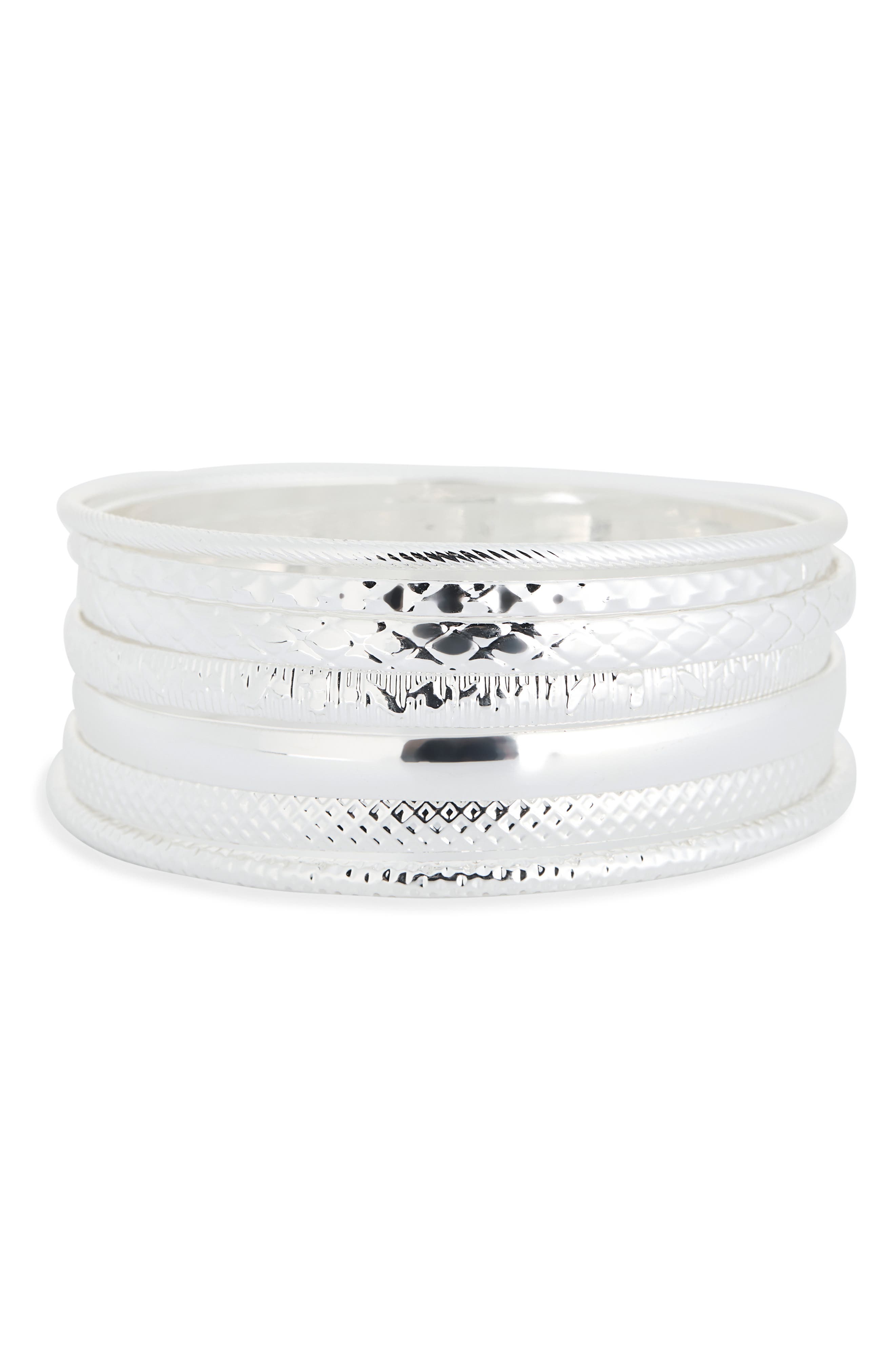 NORDSTROM RACK Set of 7 Etched Bangle Bracelets
