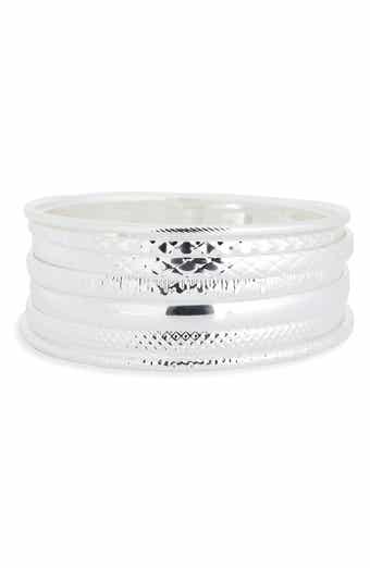 Set of 7 Etched Bangle Bracelets
