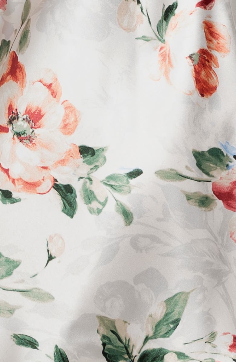 In Bloom by Jonquil Tatiana Floral Lace Trim Satin Chemise, Alternate, color, Stone