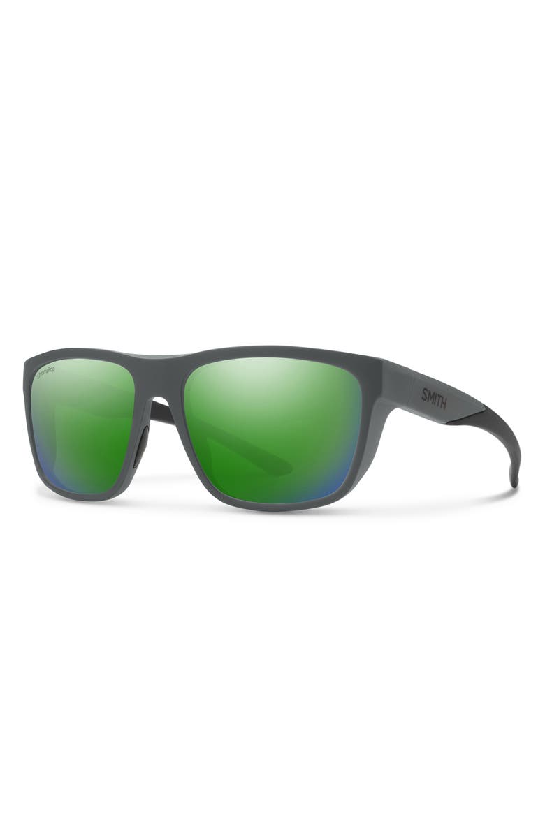 Smith Barra 59mm ChromaPop<sup>™</sup> Polarized Sunglasses, Alternate, color, Matte Cement / Green Mirror