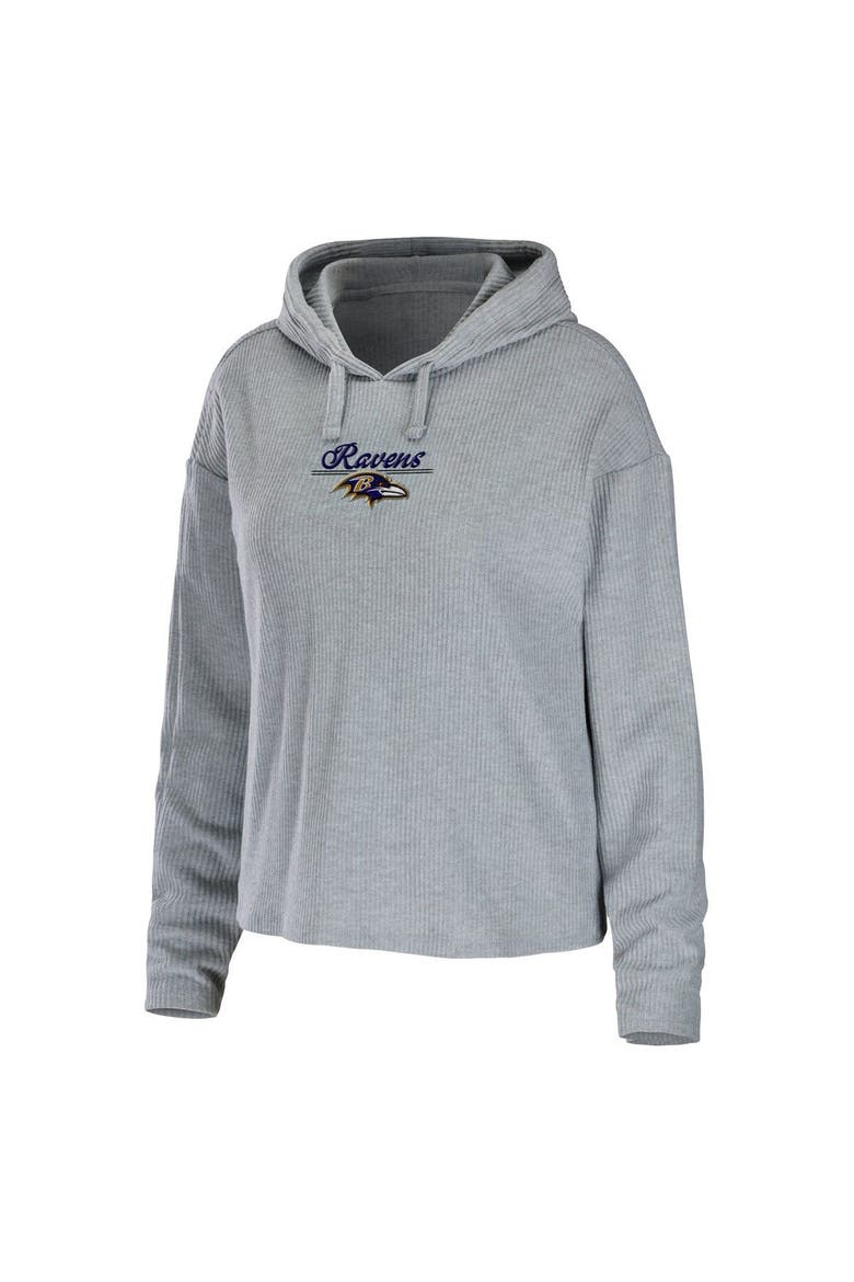 Women's WEAR by Erin Andrews Heathered Gray Baltimore Ravens Pullover Hoodie & Pants Lounge Set, Alternate, color, Heather Gray