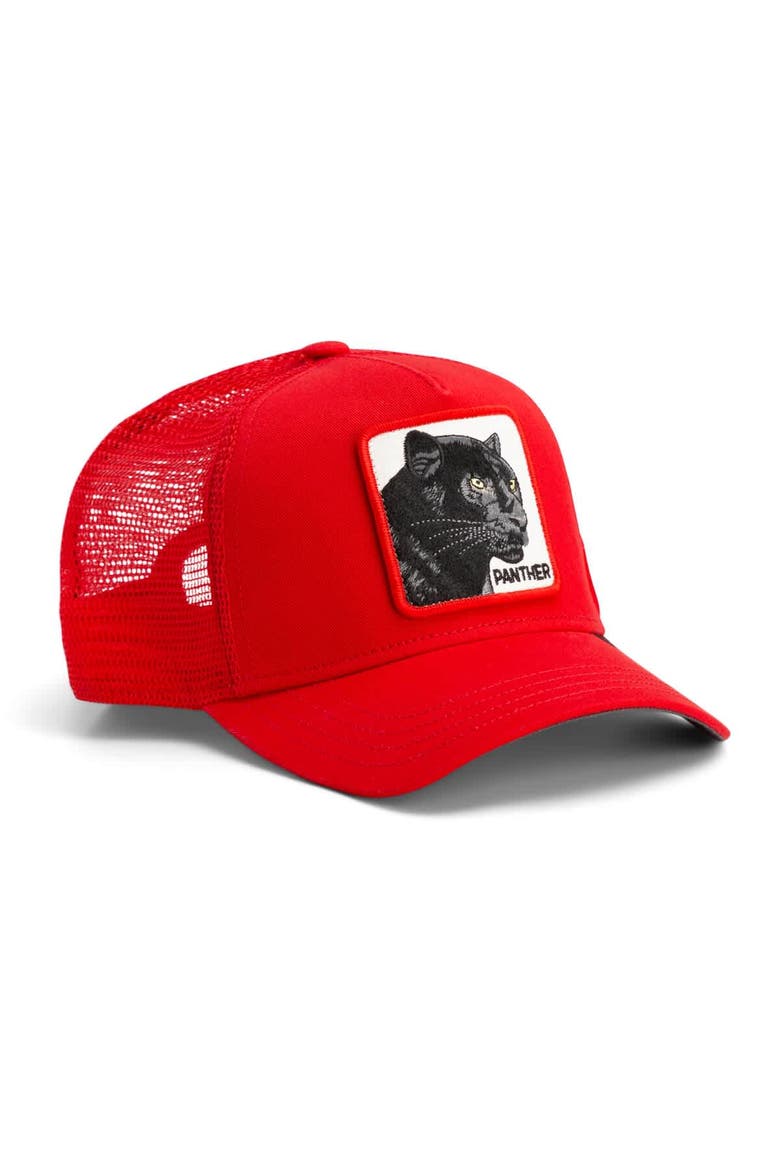 Men's  Red Goorin Bros The Panther Adjustable Trucker Hat, Alternate, color, Red