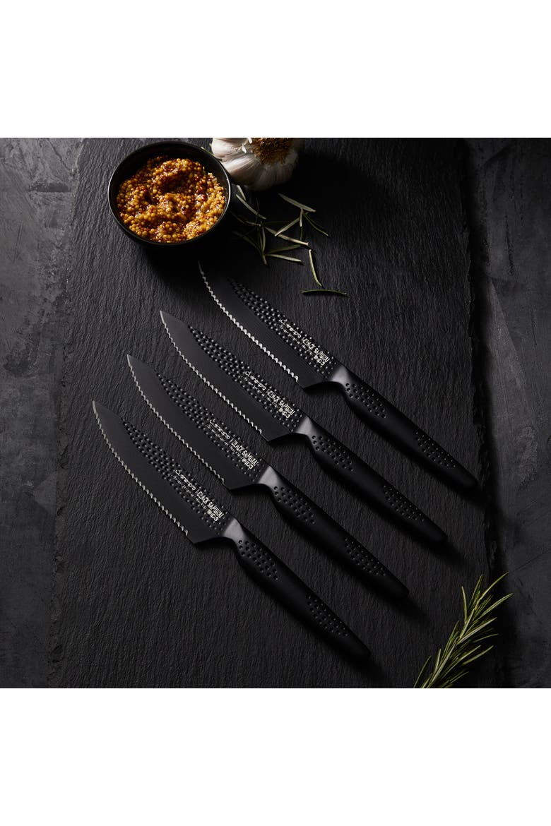 iD3® BLACK SAMURAI  4-Piece Steak Knife Set, Alternate, color, Black
