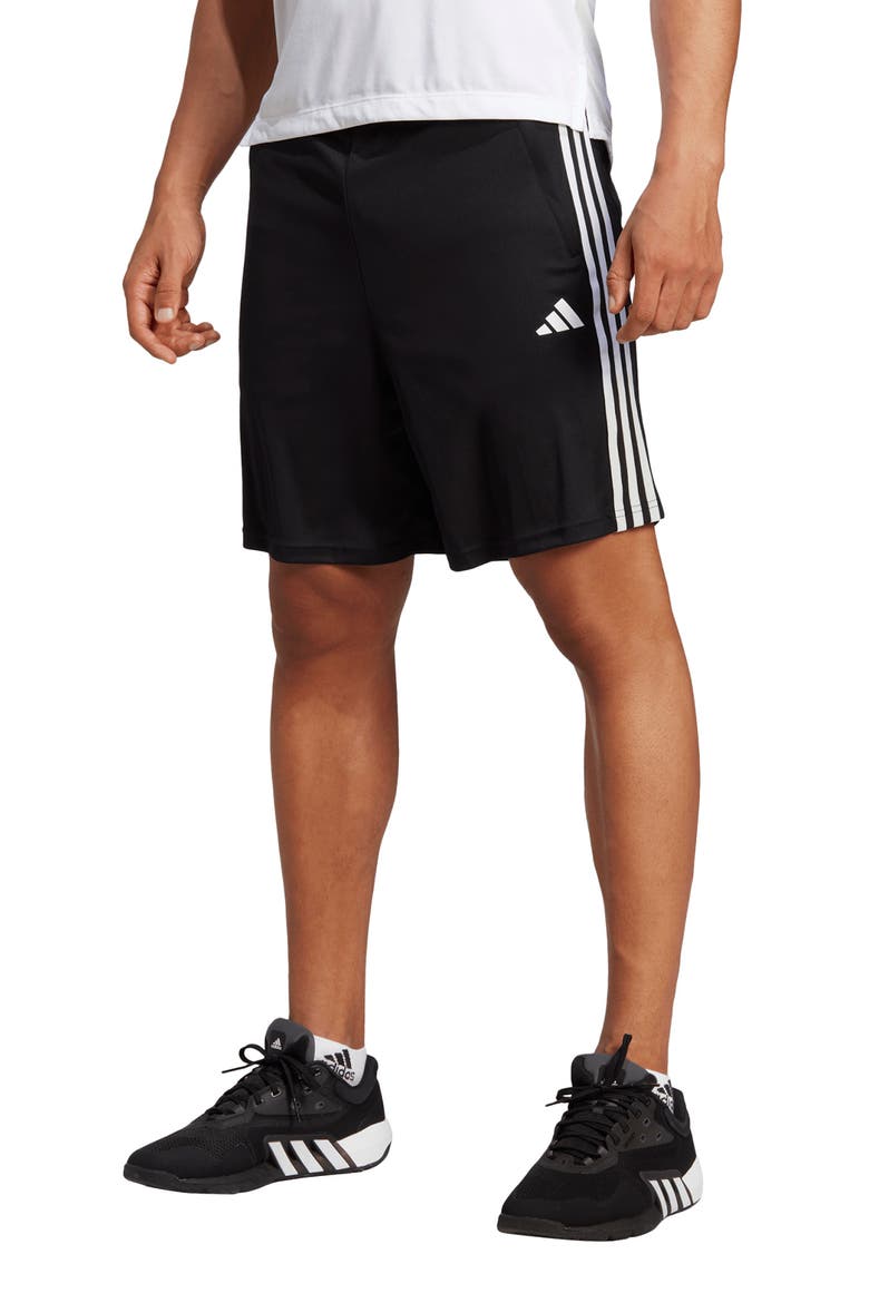 AEROREADY Training Essentials Athletic Shorts, Main, color, BLACK/WHIT