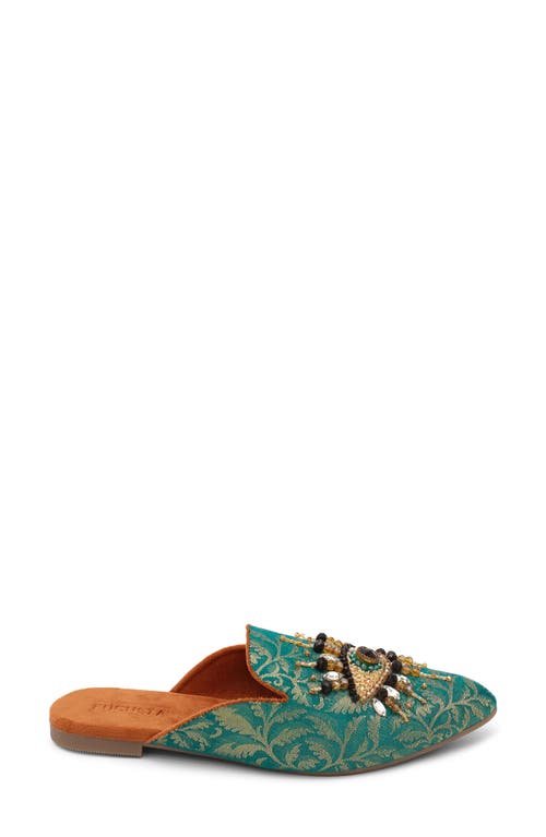 Fuchsia The Good Eye Embroidered Mule In Green
