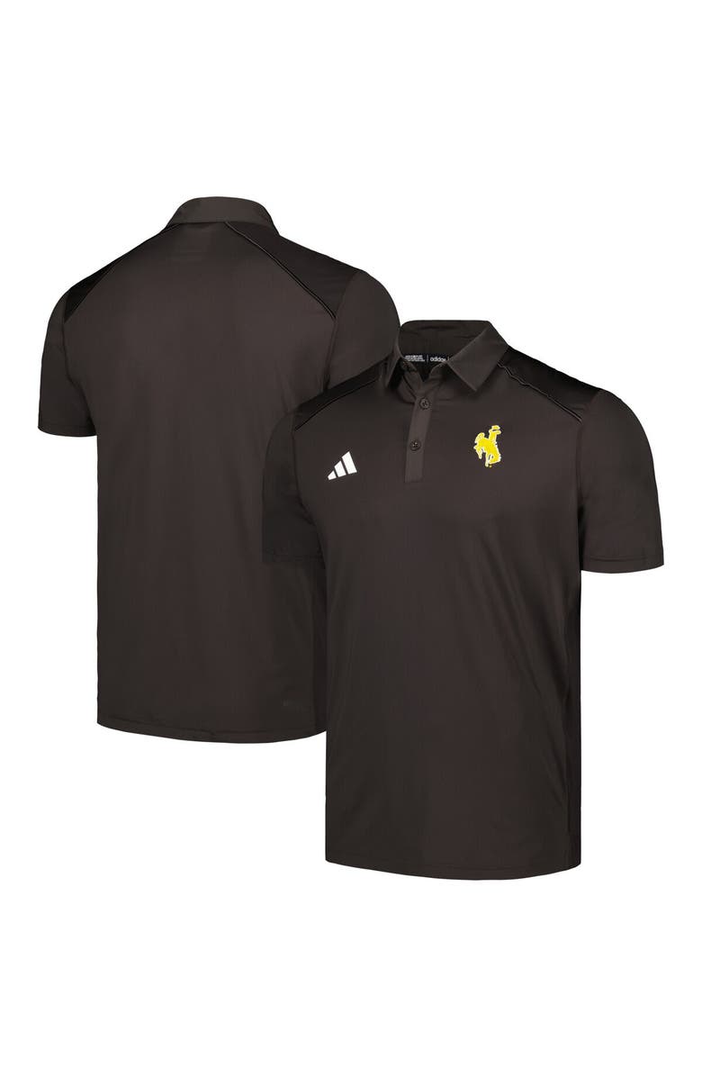 adidas Men's adidas Brown Wyoming Cowboys Classic AEROREADY Polo, Alternate, color, Brown