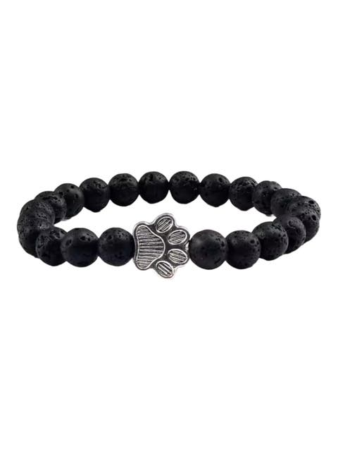 PawZee Ebony Paw Print Charm Bracelet