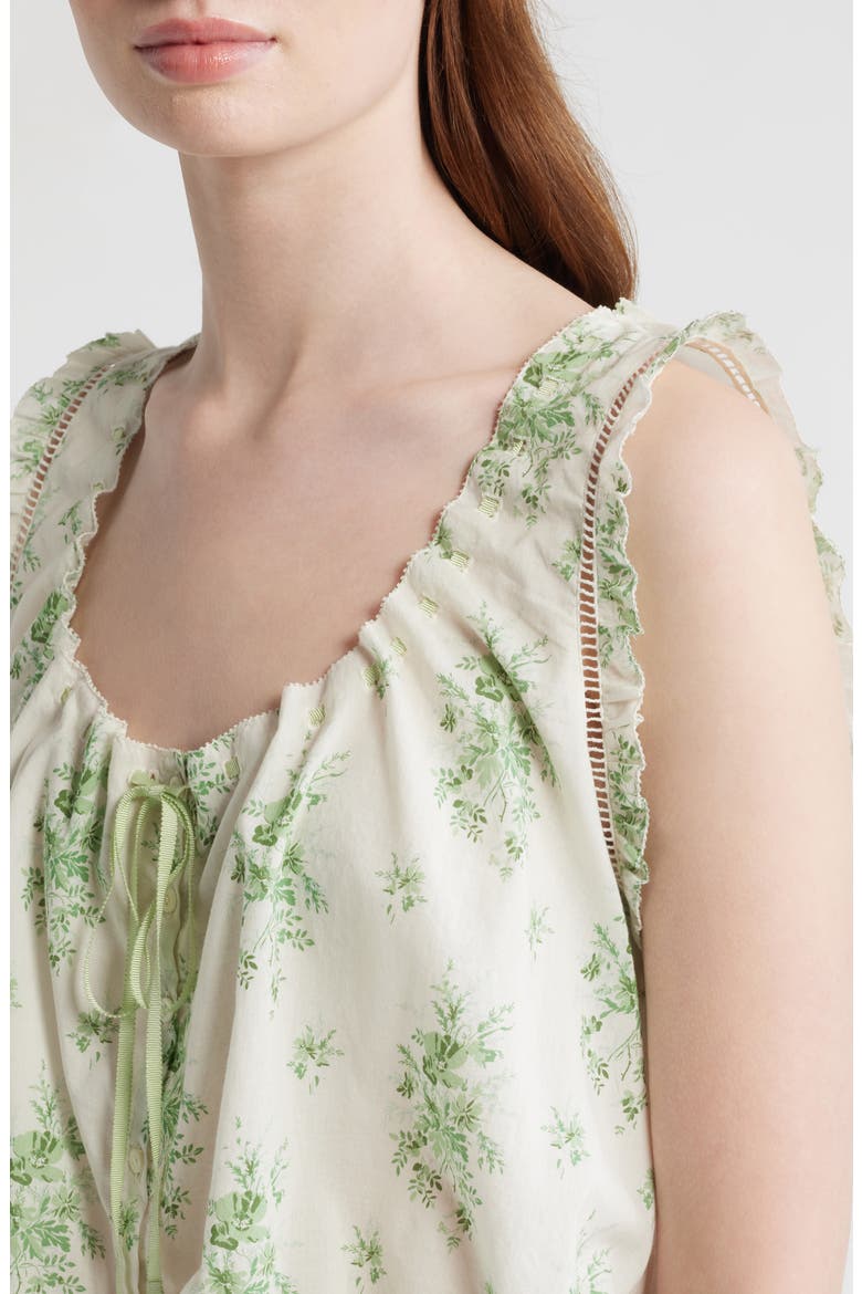 Traveler Embroidered Crop Top, Alternate, color, VERT PETIT BOUQUET DE CHAMONIX