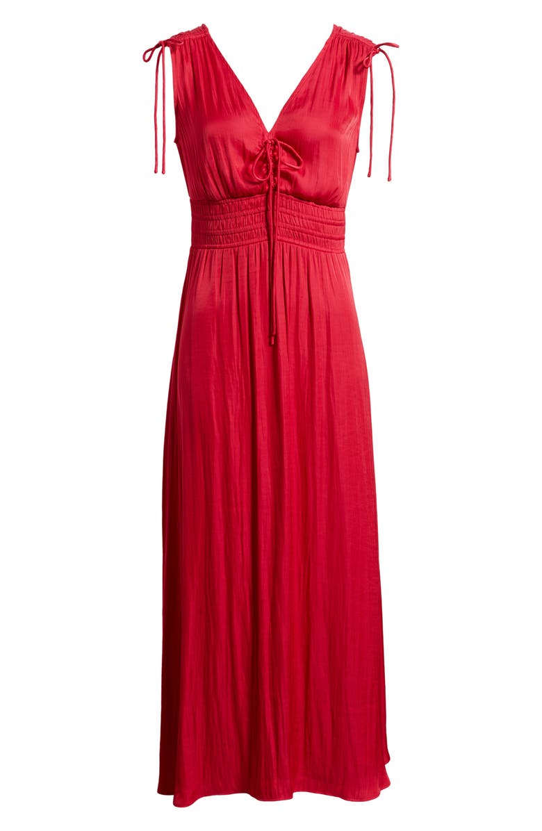Nordstrom Smocked Waist Sleeveless Maxi Dress, Alternate, color, Red Jazzy