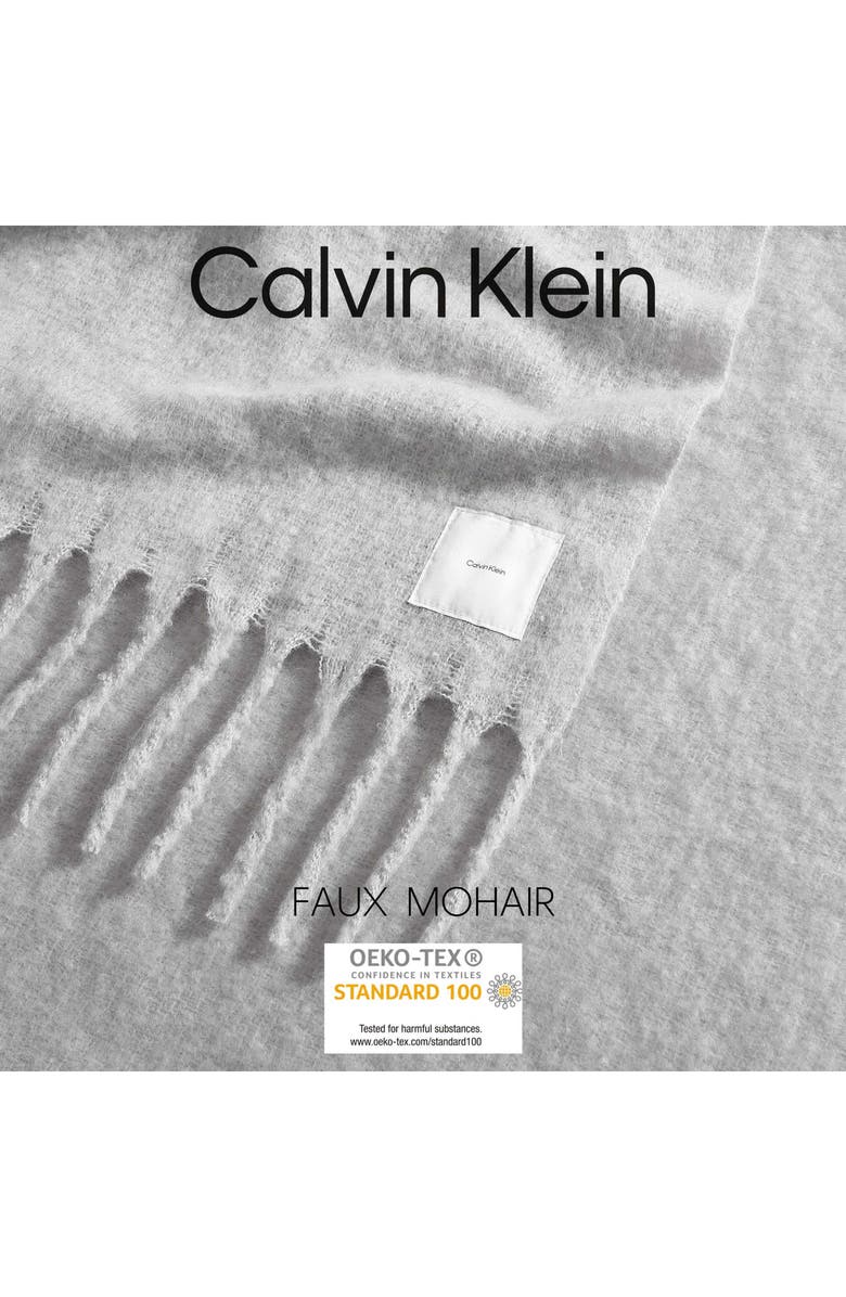Calvin Klein Home Faux Mohair Throw Blanket, Alternate, color, Medium Grey