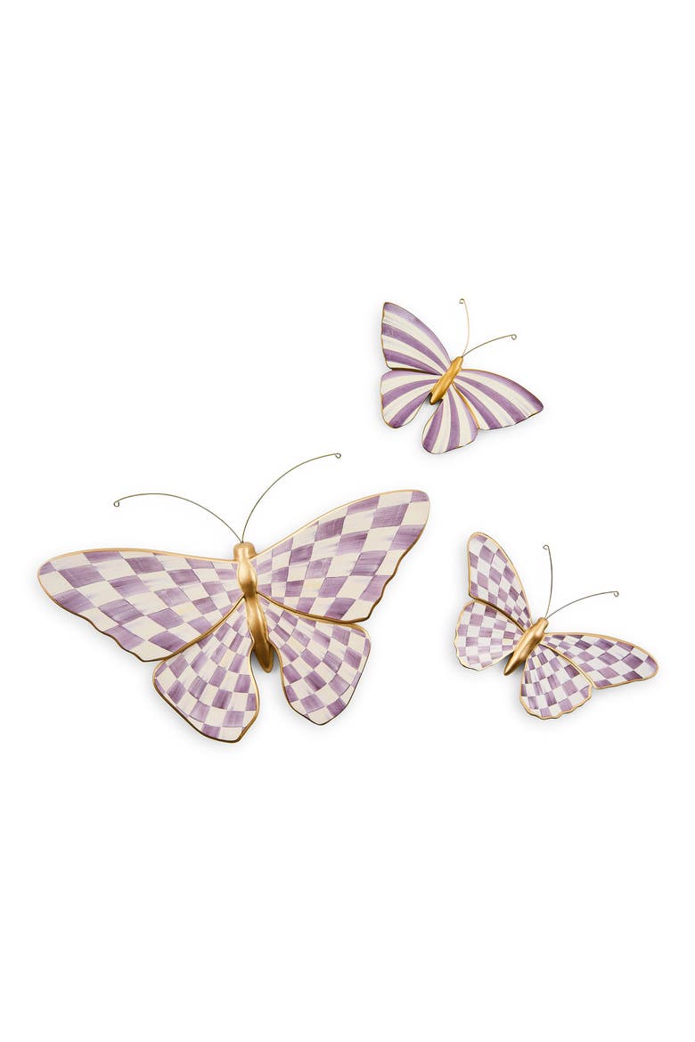 Violet Check Butterfly Wall Decor, Alternate, color, VIOLET