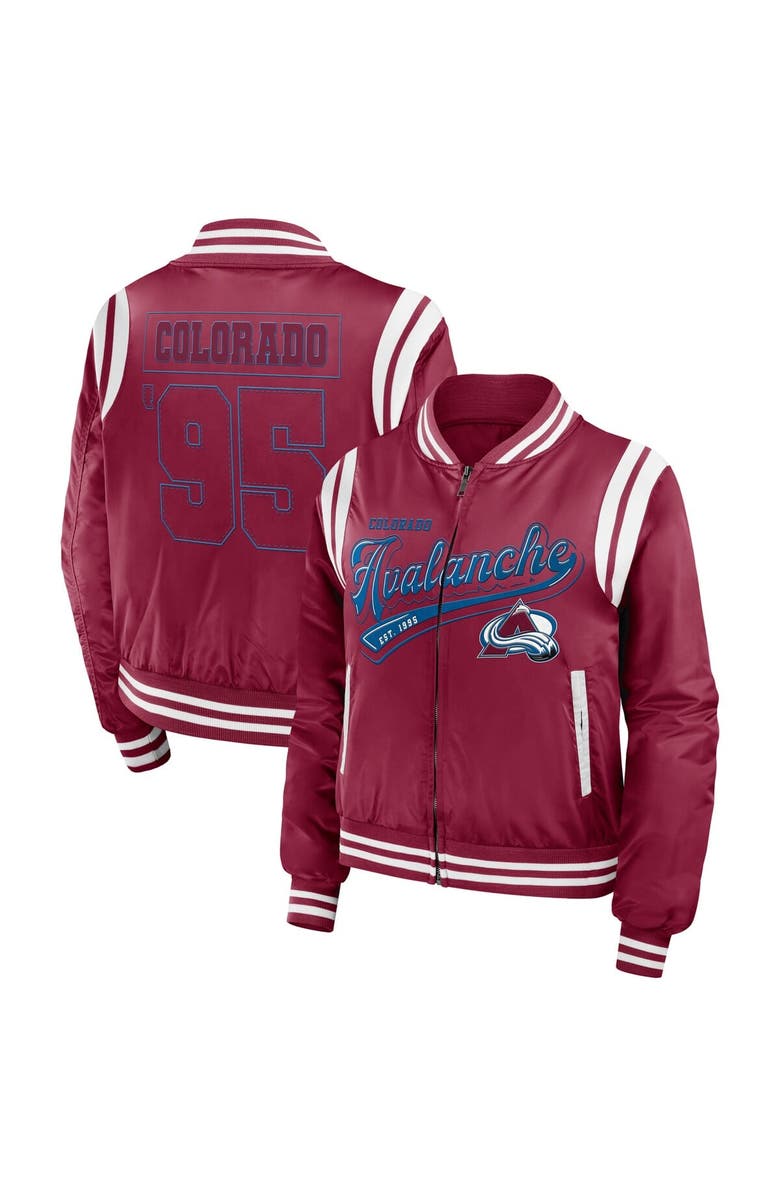 WEAR by Erin Andrews Women's WEAR by Erin Andrews  Garnet Colorado Avalanche Baller Full-Zip Bomber Jacket, Alternate, color, Garnet