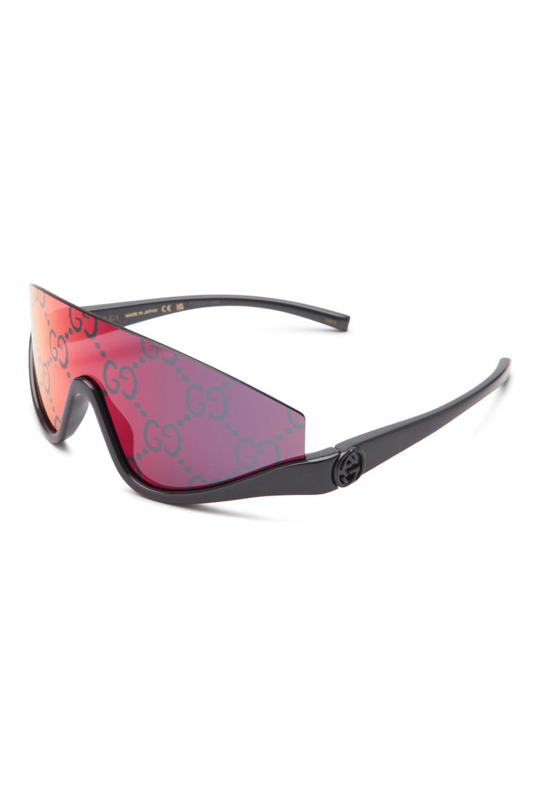 99mm Polarized Shield Sunglasses, Alternate, color, GREY GREY RED
