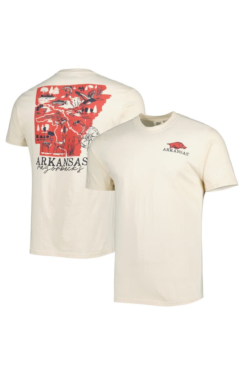 IMAGE ONE Men's Cream Arkansas Razorbacks Hyperlocal T-Shirt, Main, color, 
