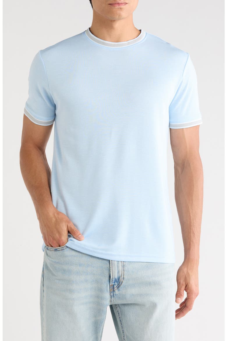 Textured Short Sleeve T-Shirt, Main, color, LIGHT BLUE