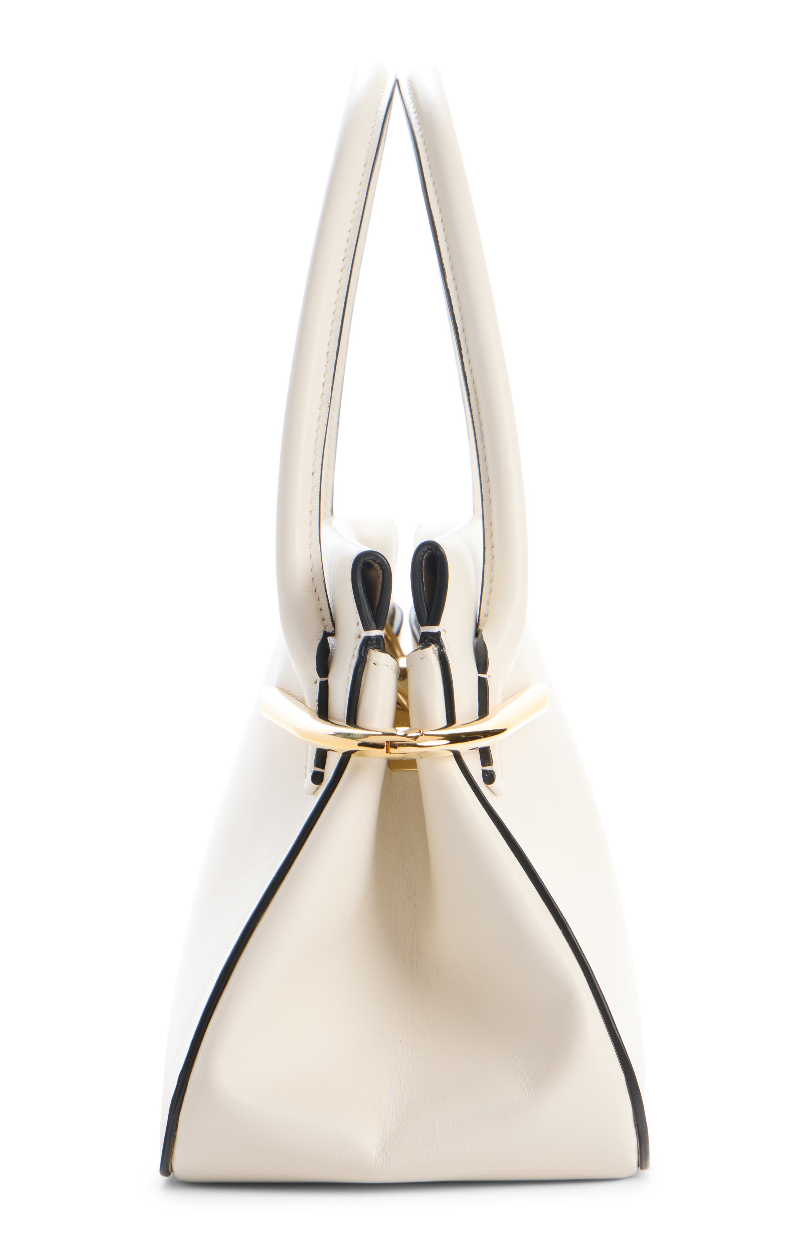 Medium Pinch Leather Top Handle Bag, Alternate, color, 105-IVORY
